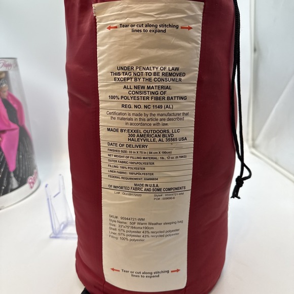 SLEEPING BAG Ozark Trail 40F Deluxe XL Cool Weather (80 in. x 36 in.) - Picture 2 of 2